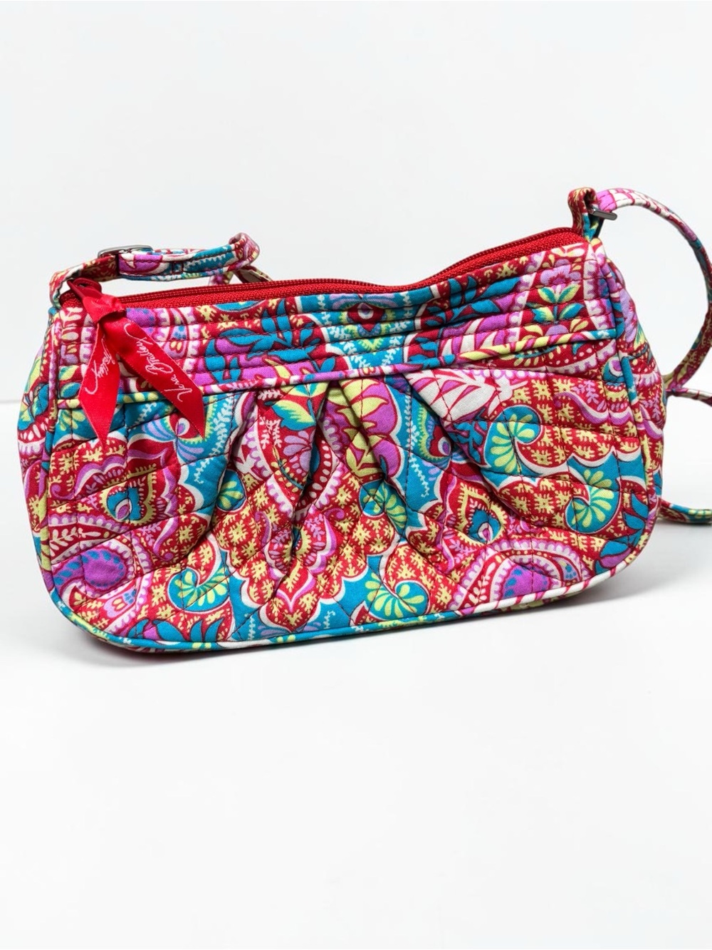 Y2K Vera Bradley Retired Colorful Paisley Floral Quilted Crossbody Shoulder Bag